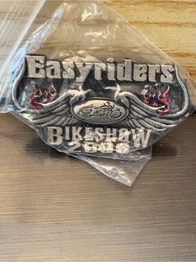 Easyriders Mag Official Merch Silver Easyriders Bike Show Pin Red Flame 2006